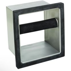 Rattleware Stainless Steel Open Bottom Knock Box Chute - Heavy Duty Espresso Grounds Disposal Tool with Welded Rubber Bar Fits Coffee Stations, Cafe, 