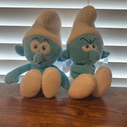 Clumsy And Grouchy Smurf Plushies