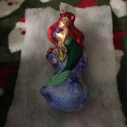 The little mermaid Christmas ornament. Made from glass are being sold on eBay for 150