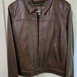 Wilson Brown Leather Coat Womens Large 