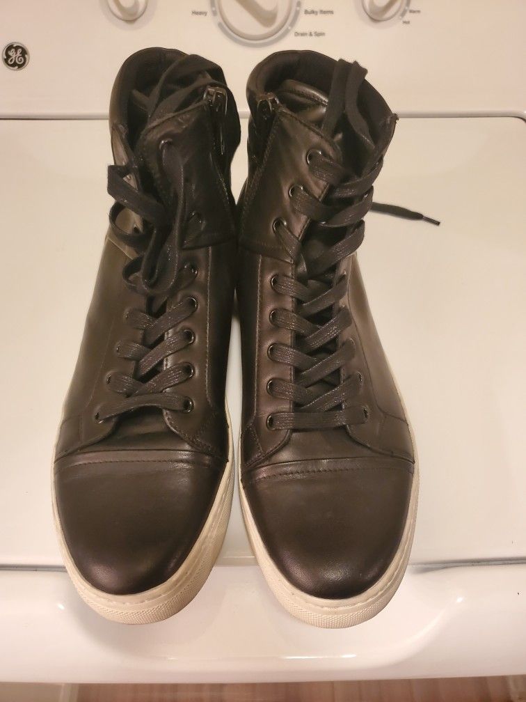 Kenneth Cole Men's Black Leather High Top Shoes Size 9