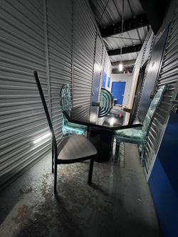 1980s Italian laquered Octagonal Table & Chairs, Set of 4