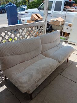 White corduroy futon sleeping couch 
$185 OBO