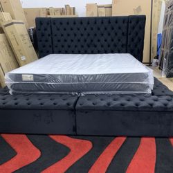 New In Box King Bed Frame With Mattress (Read Description Below)