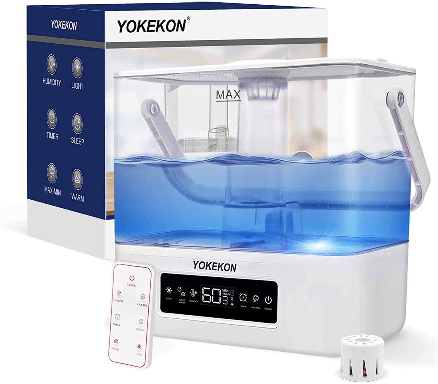 Humidifiers for Large Room Home, Warm and Cool Mist Humidifiers, 6L Room Humidifiers Covering 753 ft², Perfect Large Humidifiers for Plants Office, Re