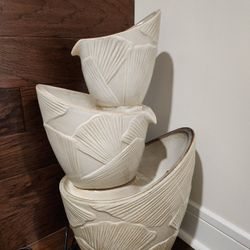 Indoor/Outdoor Cascading Floor Water Fountain with LED lights - John Timberland