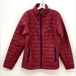 Patagonia Burgundy Red Quilted Puffer Insulated Jacket Women Medium