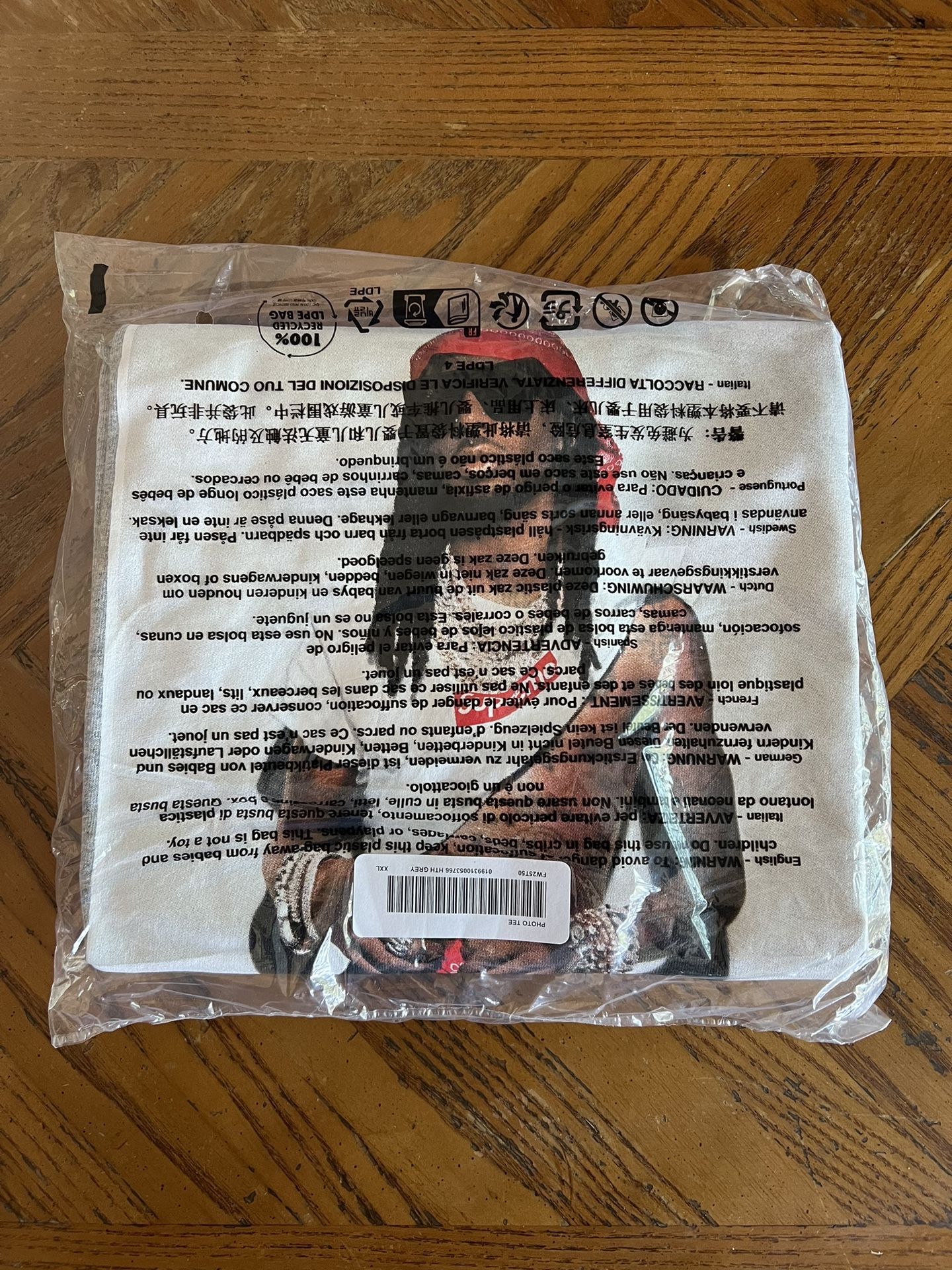 Supreme Playboi Carti Tee Heather Grey Size XXL