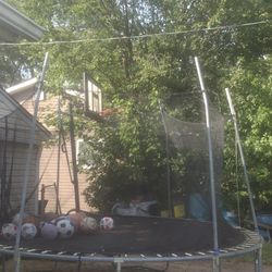 Trampoline And Basketball Hoop Both For $75 