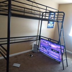 Twin Bed Frame With Lower Half For A Game Area Never Used 