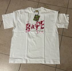 White and Pink Bapesta Tee