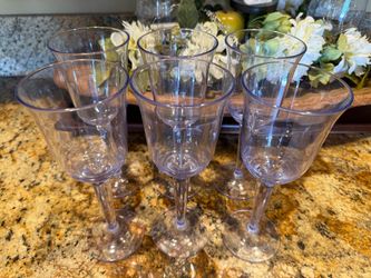 6 Acrylic Wine glasses