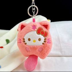 New Hello Kitty Keychain Cat Kawaii Plush 