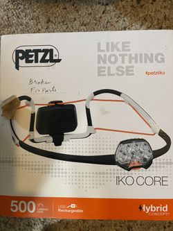 Petzl Iko Core Headlamp 500 Lumens Ultralight Flexible Water Resistant Lantern (For Parts not working)