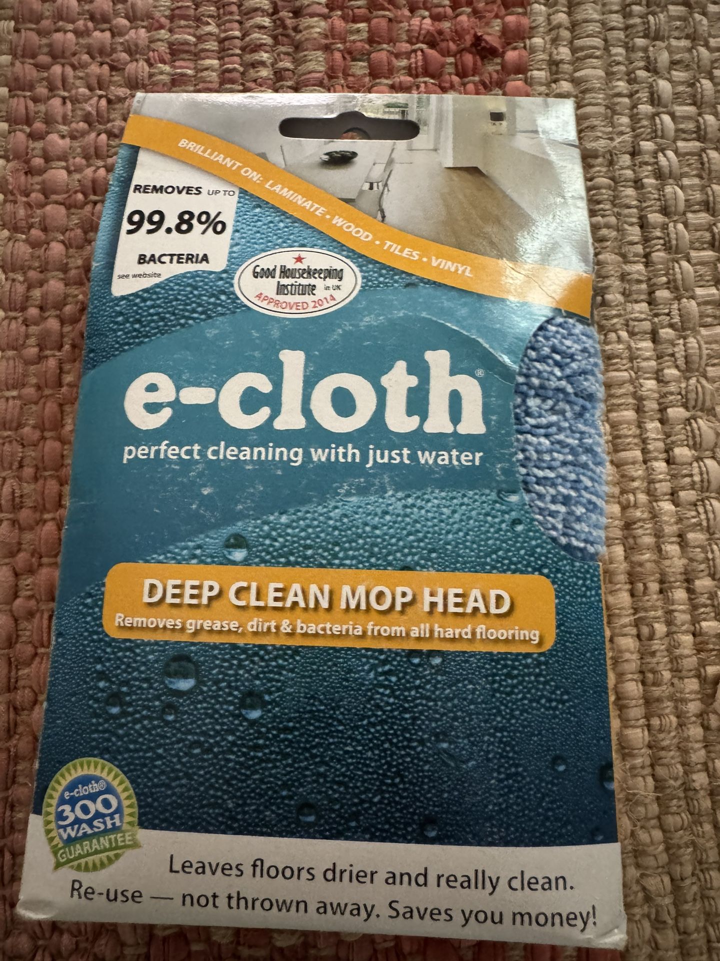 e-cloth Deep Clean Mop Head Removes 99.8% Bacteria - Clean With Just Water New