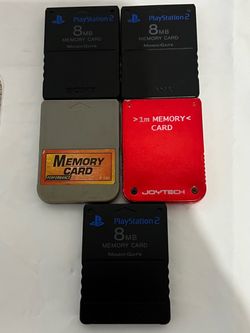 PlayStation 1, 2 Memory Cards Lot of 5