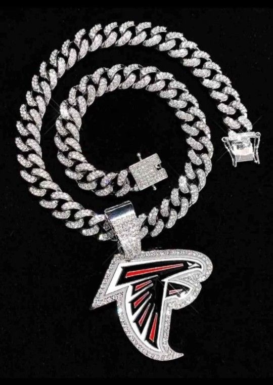 Atlanta Falcons Iced Chain Necklace Size 20 Or 24" See All Pictures Sold Separately. MANY TEAMS AVAILABLE. SHIPPING AVAILABLE