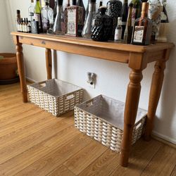 Wood Entryway Console Accent Table