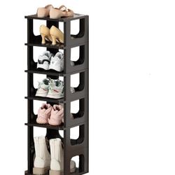 Zapatero Multi-Layer Shoe Rack Free-Combination Narrow Shoe Storage Cabinet DIY Cube Organizer Space Saver Small Shoe Slots for Entryway Bedroom Easy 
