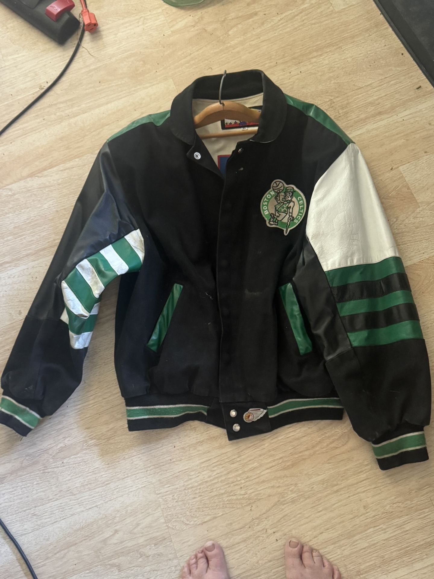 Vintage Leather Boston Celtics Jacket