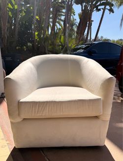 Cream Tufted Barrel Accent Chair – Nailhead Trim