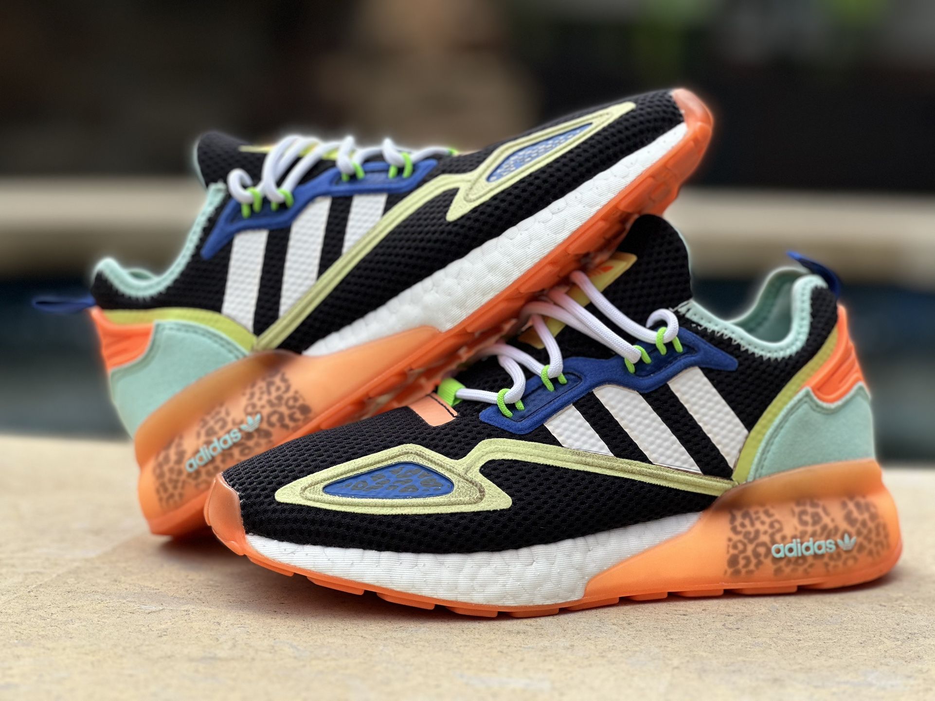 あきら New Adidas Originals ZX 2K Boost Black Running Shoes GY2689