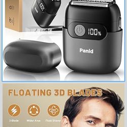 Electric Foil Shavers for Men, Upgraded Mini Electric Razor with 3 Floating Blades, LED Display, USB-C Fast Rechargeable, Portable Electric Shavers fo