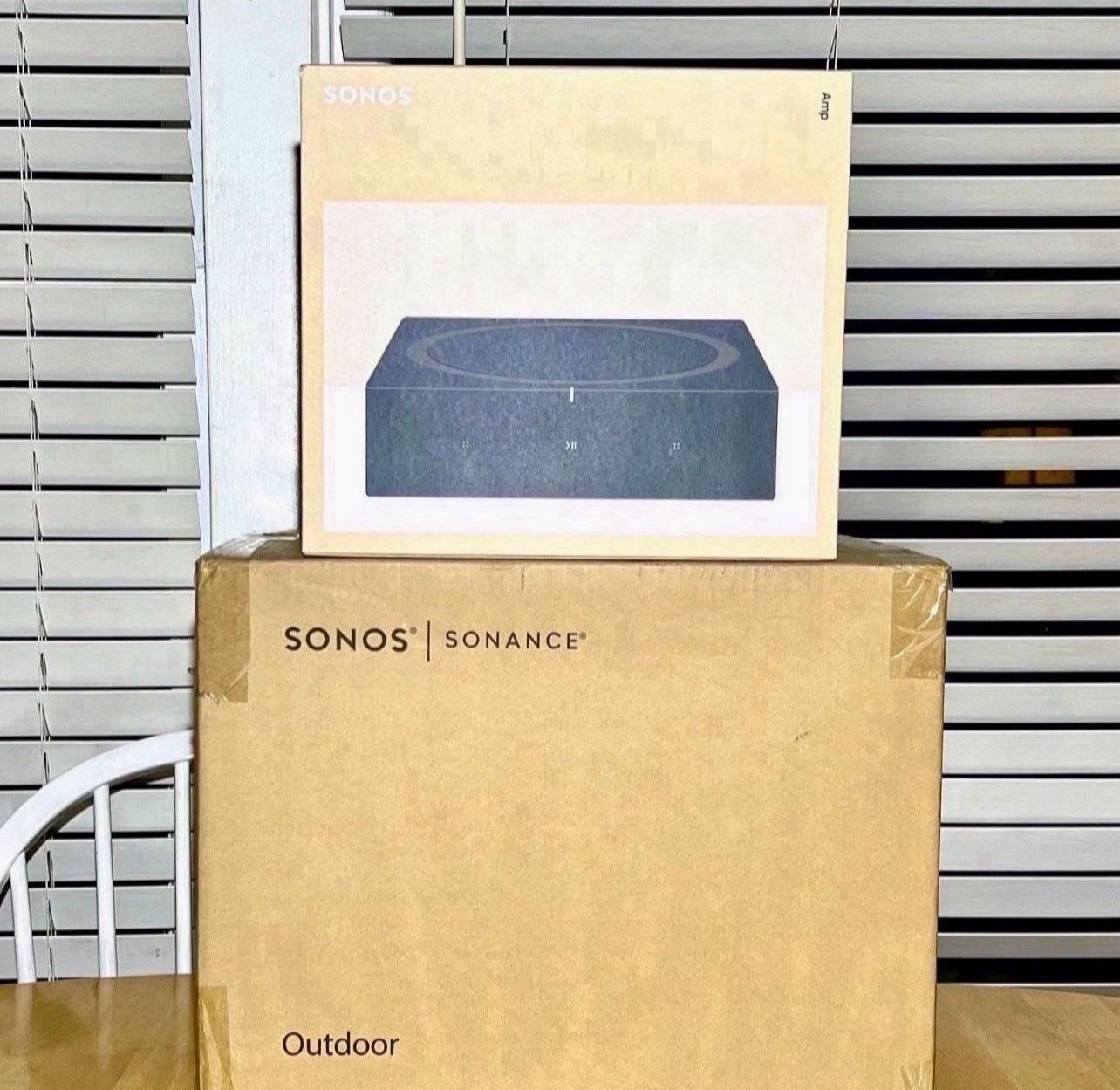 Sonos (Black) Outdoor Speakers Set With Amp Brand New Sealed, Includes Warranty.  These Are The Sonos Architecture That The Sonos Amplifier Recognizes