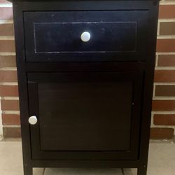 Wooden End Table/Cabinet w/ Drawer & Storage Cubby