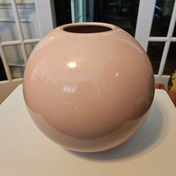 Vintage Haeger Pottery American Made Peach Round Ball Vase #4306 C.1986