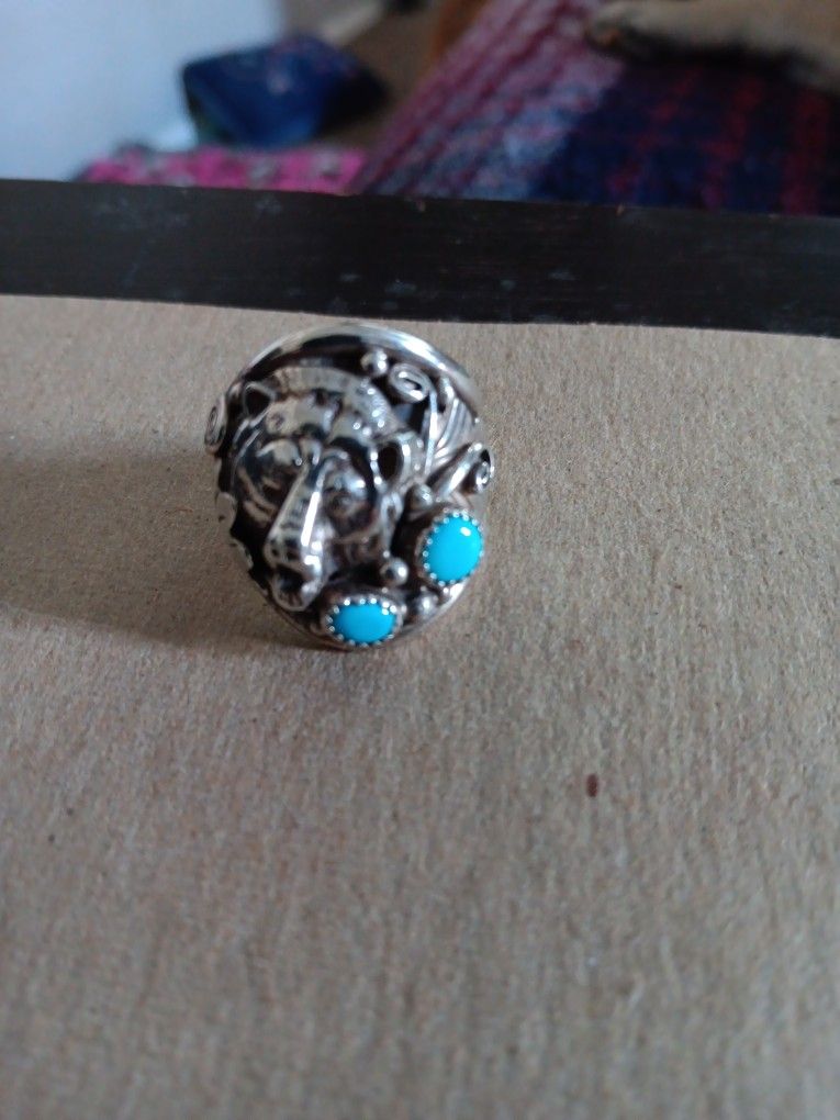 925 Sterling Silver Bear Ring Hand Made Size 10