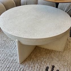 30 Inch Off white Stone Coffee Table - Like New