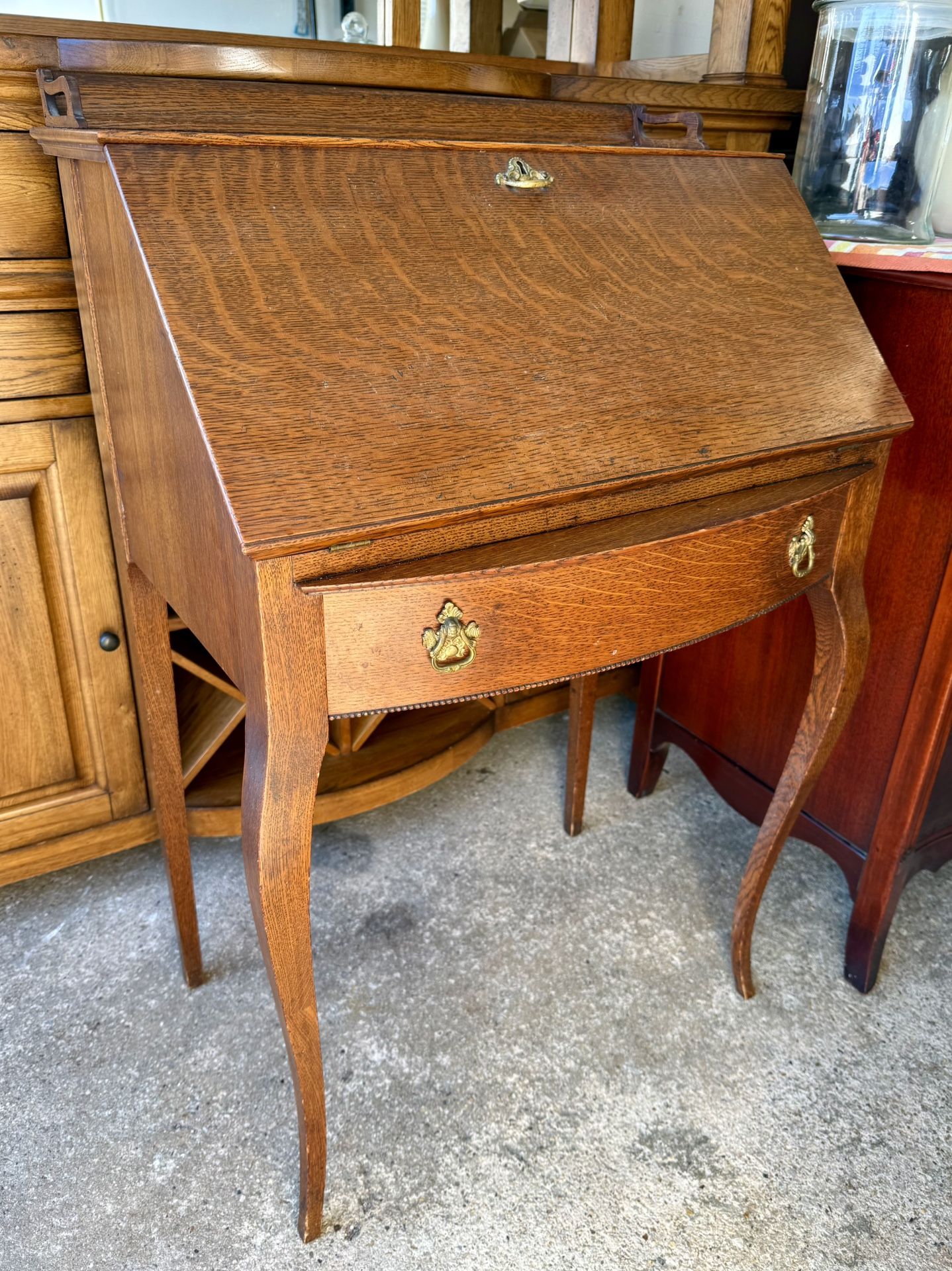 Antique French Louis XV Style Secretary Drop Front Desk
