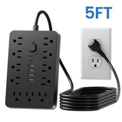 17Outlet 5 FT Power Strip New