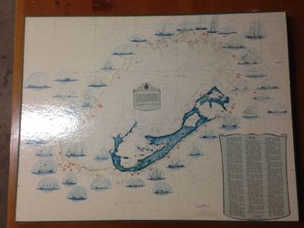 Bermuda Ship wrecks map-framed