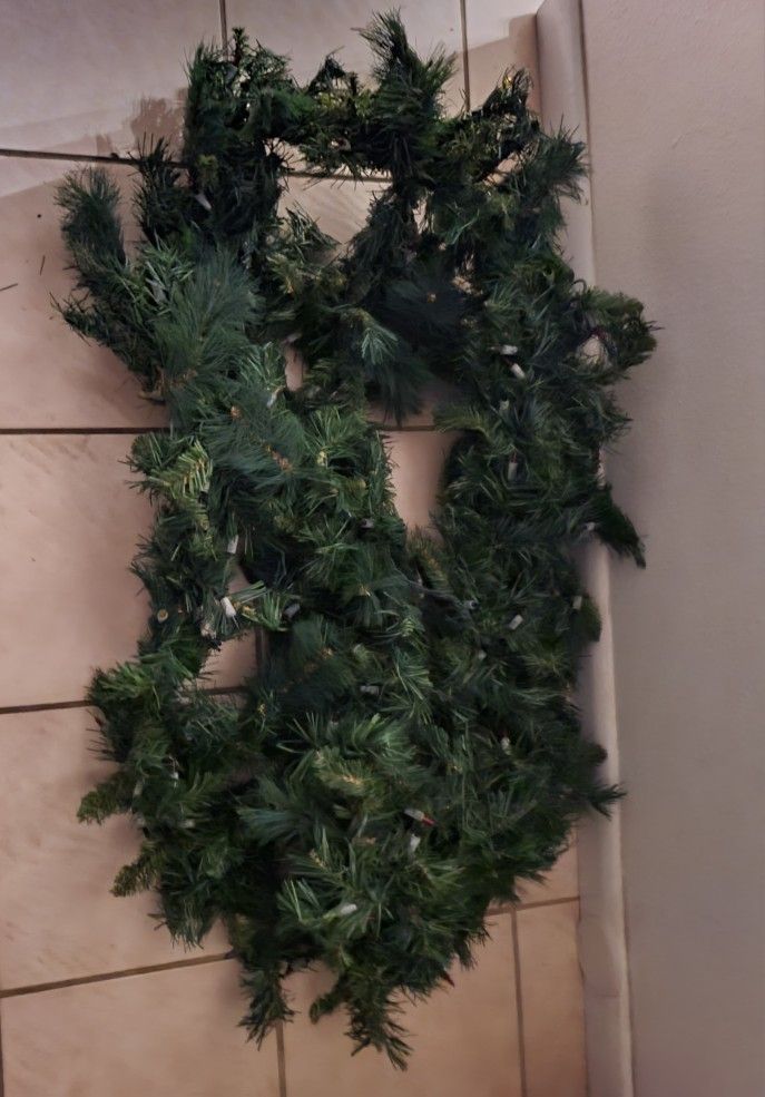 Garland Multi Colored Christmas Artificial Pine Bough Green 200 Inches