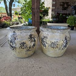 White Kokopelli Clay Pots . (Planters) Plants, Pottery, Talavera $60 cada una.