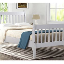 Twin White Bed frame With Headboard 