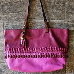 Fossil Leather Tote Bag 
