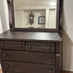 Antique Dresser With Mirror
