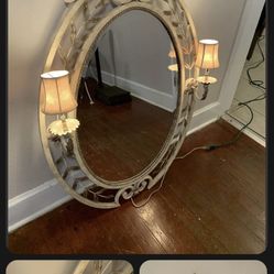 Fine art lamps Metal Flower Mirror Lights Up. 49 X 32