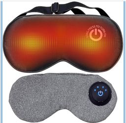 Heated Eye Mask for Dry Eyes, Cordless Rechargeable Warm Compress with 100% Mulberry Silk Cover, 3 Heat Settings, 20-Min Auto-Off, FSA-HSA Eligible Ey