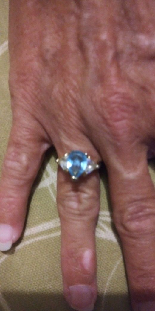 Sterling Silver Aquamarine Ring For Sale