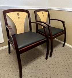 Chairs wood and Leather
