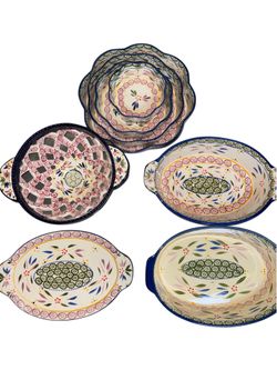 Temp-tations by Tara 8-Piece Old World Stoneware Baking & Serving Set