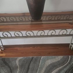 4 Piece , 2 End Tables, and Coffee Table. Beautiful Wood, Glass, and metal