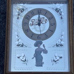 Vintage Pepsi Cola Wall Clock Mirror Collectible 