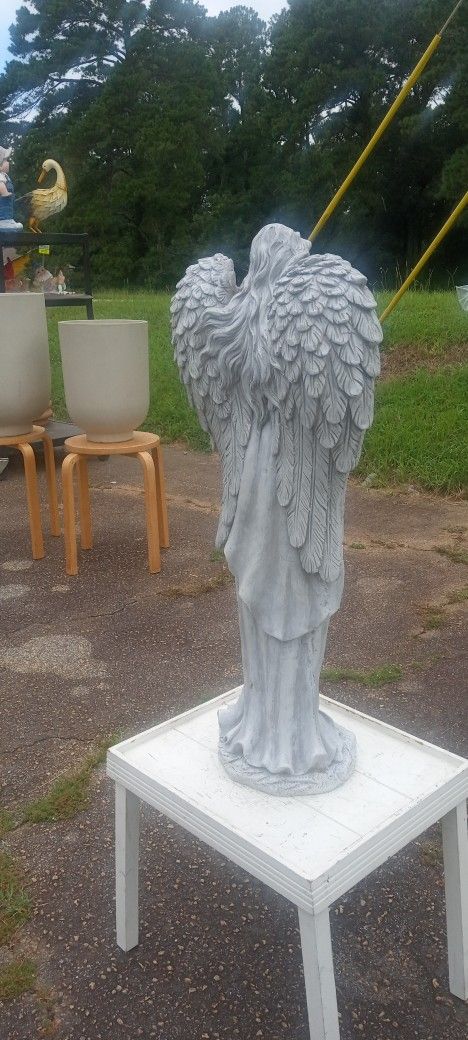 , New 29in Tall Angle Holding Dove Very Detailed High Quality Masterpiece Made Of Resin 