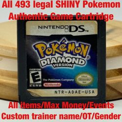 Unlocked Authentic Pokemon Diamond Nintendo DS All 493 Shiny Pokemon