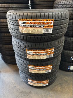 235/45/18 ARROYO AS  (4 TIRES NEW) INCLUDED INSTALLATION AND BALANCING (PROMOTION)✅